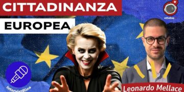Ursula von der Leyen vestita da vampiro e Leonardo Mellace
