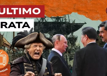 Navi pirata antiche. Donald Trump vestito da pirata, Vladimir Putin, Xi jinping e Nicolas Maduro in primo piano