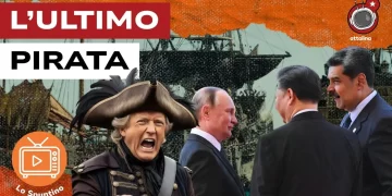 Navi pirata antiche. Donald Trump vestito da pirata, Vladimir Putin, Xi jinping e Nicolas Maduro in primo piano