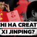 Sagoma della Cina con Wang Huning. Xi Jinping in primo piano