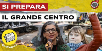 Sede de La Stampa dopo l'assalto. Francesca Albanese e Greta Thunberg in primo piano