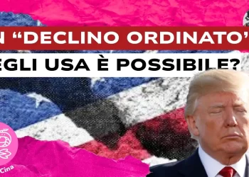 Bandiera USA sciupata. Donald Trump in primo piano