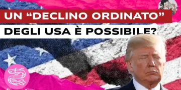 Bandiera USA sciupata. Donald Trump in primo piano