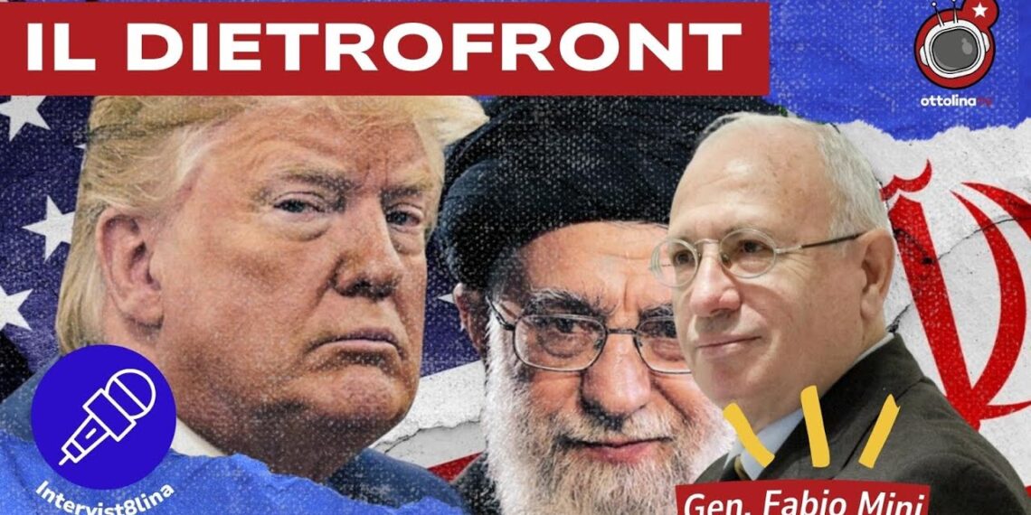 Bandiere USA e iraniana. Donald Trump, Ali Khamenei e Fabio Mini in primo piano