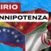 Bandiere di Cina, Venezuela e Iran. Donald Trump truccato da Rambo in primo piano