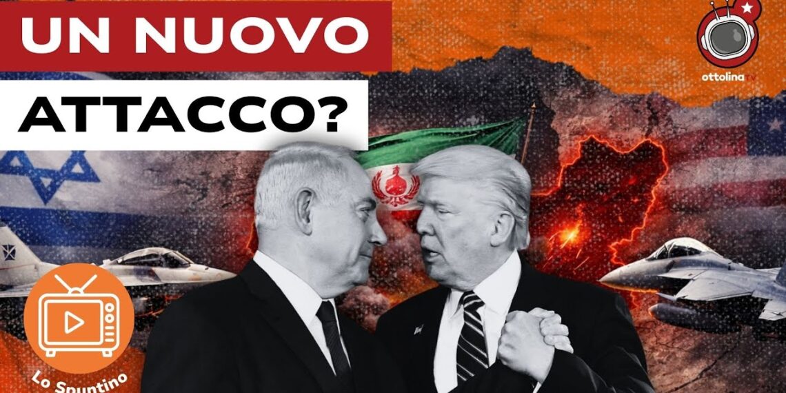Bandiere di Israele, Iran e USA con due aerei da guerra sullo sfondo. Benjamin Netanhyau e Donald Trump in primo piano