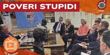 Donald Trump nel suo studio sembra redarguire i leader europei