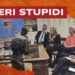 Donald Trump nel suo studio sembra redarguire i leader europei