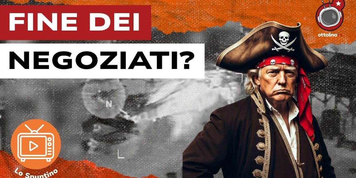 Petroliera sequestrata. Donald Trump vestito da pirata in primo piano