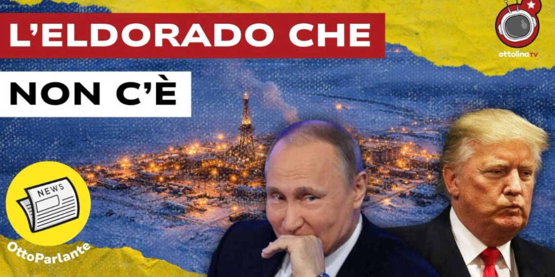 Centrale estrattiva in un luogo freddo. Vladimir Putin e Donald Trump in primo piano