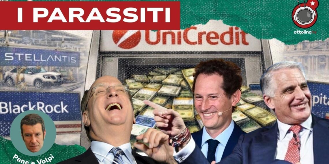 Fabbrica di Stellantis e sportello di Unicredit che sforna dollari. Larry Fink, John Elkann e Andrea Orcel in primo piano