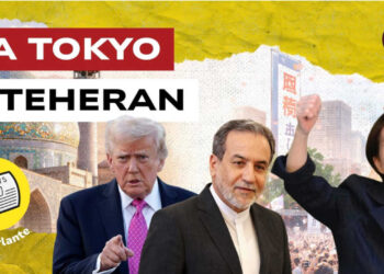 Moschea e palazzo giapponese sullo sfondo. Donald Trump, Masoud Pezeshkian e Sanae Takaichi in primo piano