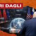 Tavola rotonda dell'ONU vuota. Donald Trump di spalle in primo piano