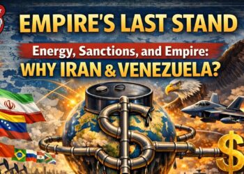 Affresco simbolico di come gli USA attacchino i Paesi BRICS per il petrolio