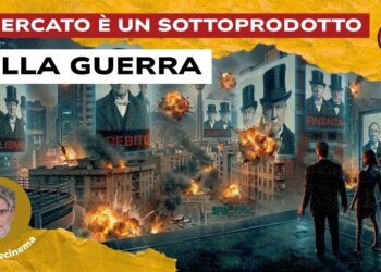 Città americana moderna crepuscolare con esplosioni