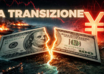 Esplosioni nello Stretto di Hormuz. Un dollaro spezzato e il simbolo dello yuan in primo piano