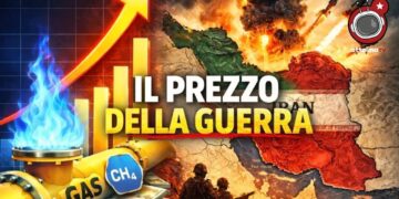 Immagine che simboleggia l'aumento del prezzo del gas a sinistra. A destra mappa dell'Iran