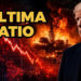 Indici di borsa e piattaforma petrolifera in fiamme. Donald Trump con espressione severa in primo piano