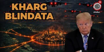 Isola di Kharg. Donald Trump in primo piano