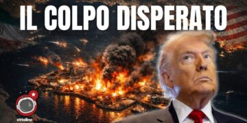 Isola proibita iraniana colpita dai bombardamenti. Donald Trump in primo piano