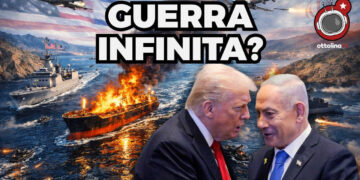 Nave incendiata nello Stretto di Hormuz. Donald Trump e Benjamin Netanhyau in primo piano