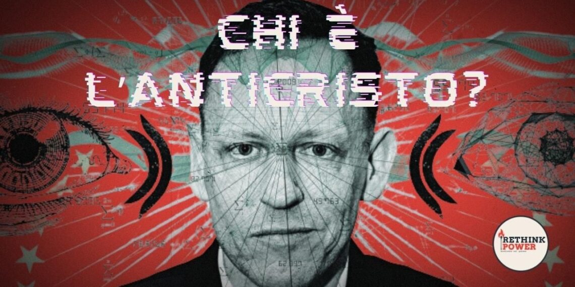 Peter Thiel con disegno esoterico in trasparenza
