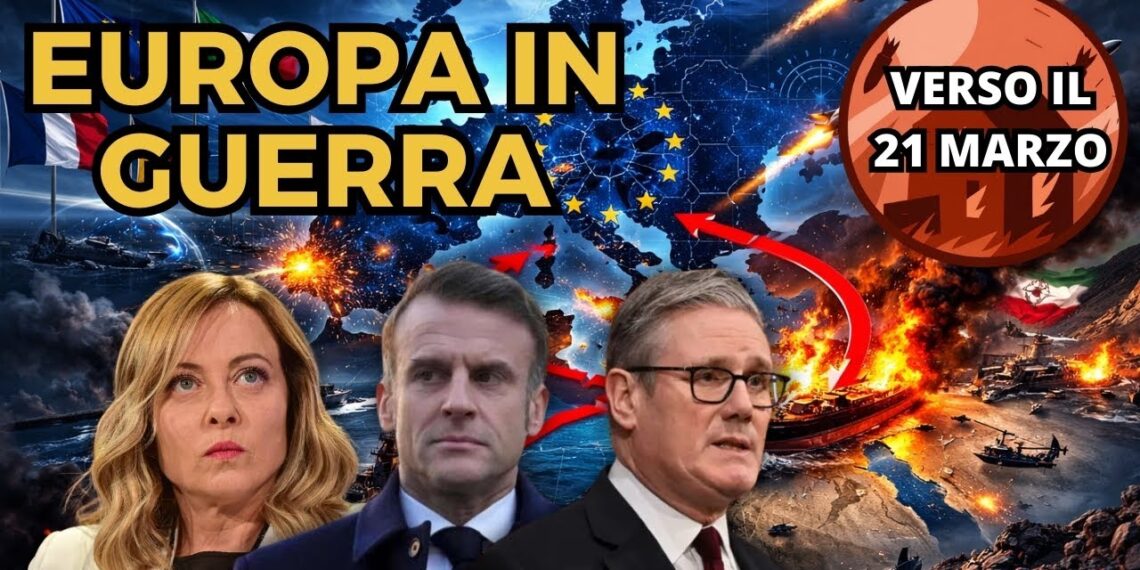 Scenario che evoca l'entrata in guerra dell'Europa. Giorgia Meloni, Emmanuel Macron e Keir Starmer in primo piano
