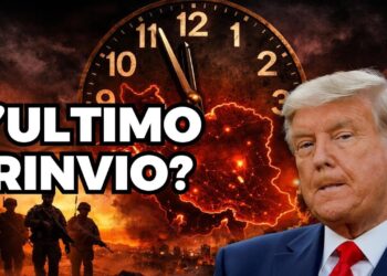 Soldati con un orologio sullo sfondo. Donald Trump in primo piano