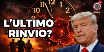 Soldati con un orologio sullo sfondo. Donald Trump in primo piano