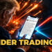 Sullo sfondo, esplosioni e indici di Borsa. Donald Trump scrive su Truth Social da uno smartphone in primo piano
