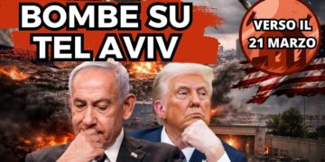 Tel Aviv bombardata. Benjamin Netanhyau e Donald Trump pensierosi in primo piano