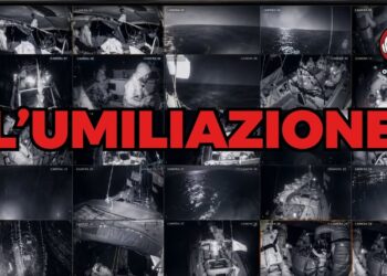 Collage di immagini del sequestro delle navi della Global Sumud Flotilla