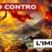 Donne del Sud in abiti antichi con drappi rossi che diventano lava di un vulcano