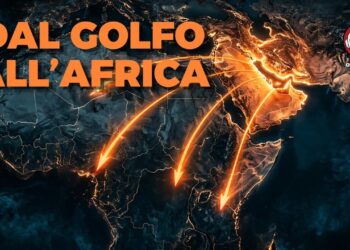 Frecce luminose escono dal Medio Oriente e puntano verso l'Africa