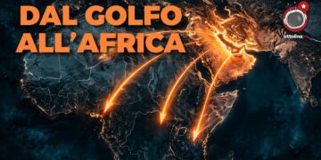 Frecce luminose escono dal Medio Oriente e puntano verso l'Africa