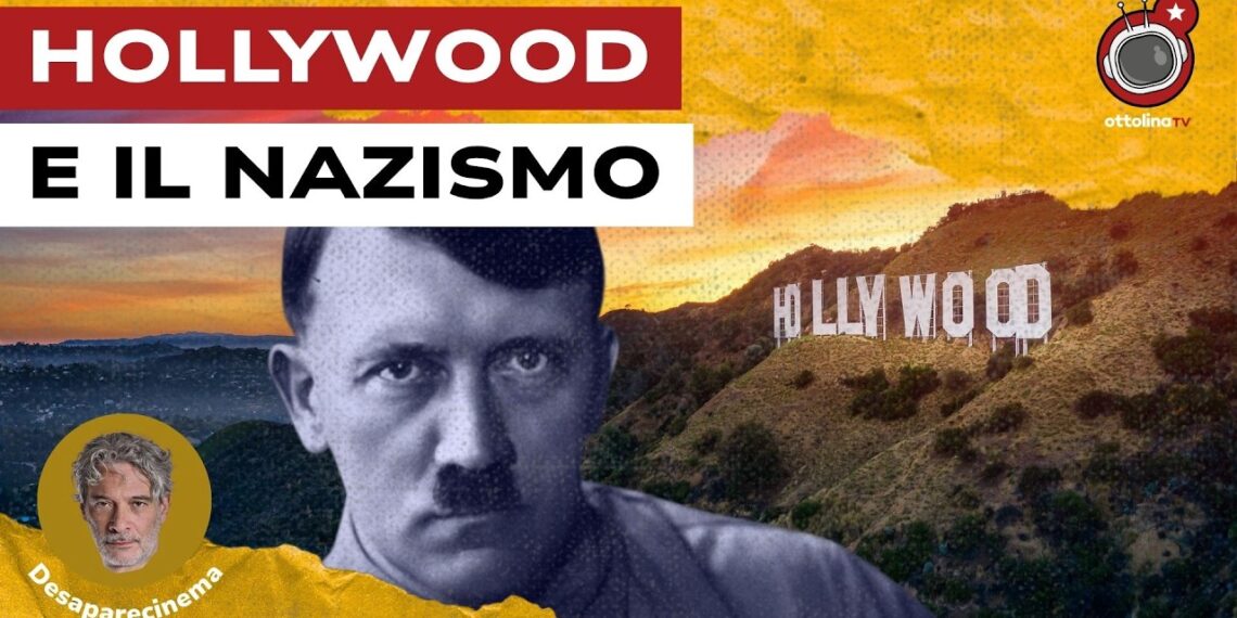 La collina con la scritta Hollywood e Adolf Hitler in primissimo piano