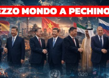 Leader cinesi stringono la mano a leader spagnolo, vietnamita, emiratino e russo