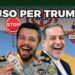 Mappa dello Stretto di Hormuz. I due leader iraniani in primo piano