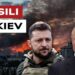 Kiev bombardata. Volodymyr Zelensky e Vladimir Putin in primo piano