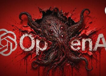 Logo di OpenAI da cui esce un mostro