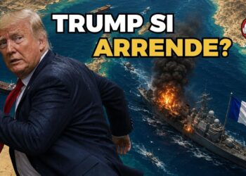 Nave francese in fiamme nello Stretto di Hormuz. Donald Trump scappa in primo piano