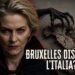 Ursula von der Leyen vestitda da vampiro. Una mano nera con artigli ghermisce l'Italia