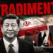 Xi Jinping in primo piano. Alle spalle bandiere di Cina e Iran e componenti del parlamento iraniano