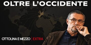 Mappa del mondo con connessioni che si diramano dall'Occidente. Carlo Formenti in primo piano