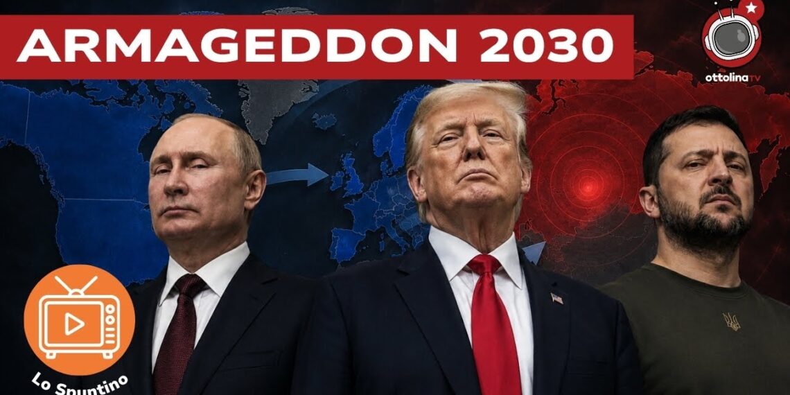 Mappa del mondo. Vladimir Putin, Donald Trump e Volodymyr Zelensky in primo piano