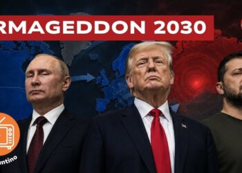 Mappa del mondo. Vladimir Putin, Donald Trump e Volodymyr Zelensky in primo piano