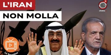 Missili. Un uomo arabo e Masoud Pezeshkian in primo piano