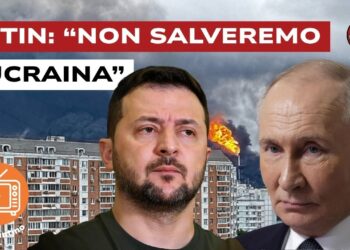 Palazzo in fiamme. Volodymyr Zelensky e Vladimir Putin in primo piano