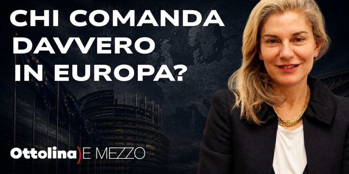 Sede del parlamento Ue a Bruxelles. Elena Basile in primo piano
