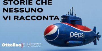 Sottomarino con scritta e colori della Pepsi Cola
